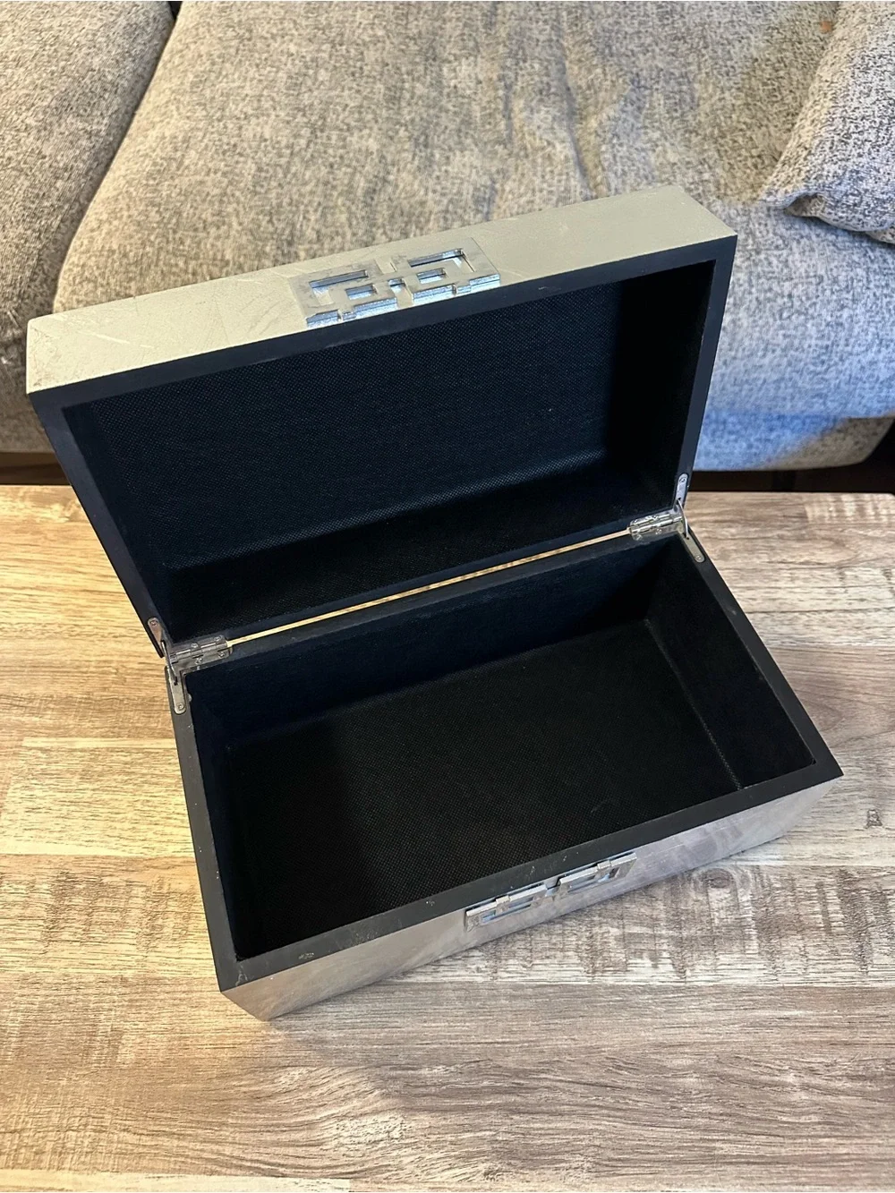 Metallic Silver Jewelry Box
